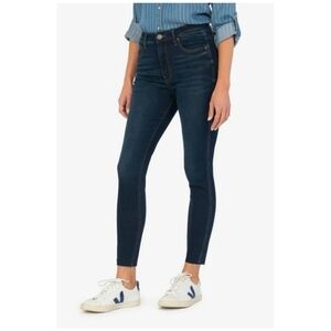 Sz 4 Kut from the Kloth Connie Fab Ab Ankle Skinny Raw Hem Indigo Wash Jeans